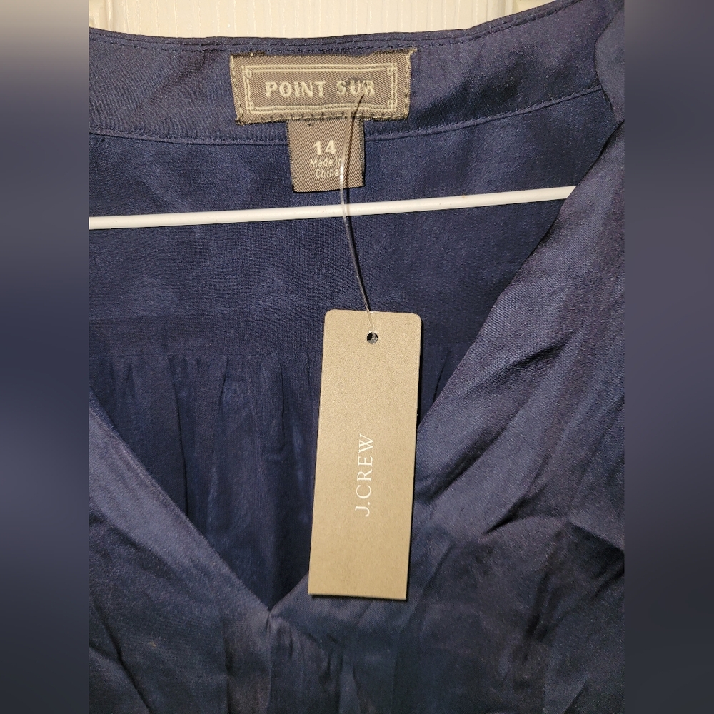 J. Crew Point Sur blue dress size (14) - Picture 4 of 7